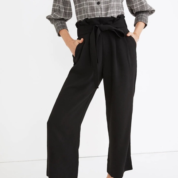 Madewell Tie-Waist Huston Pull-On Crop Pants - Picture 4 of 9